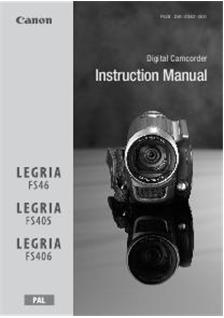 Canon FS 405 manual. Camera Instructions.